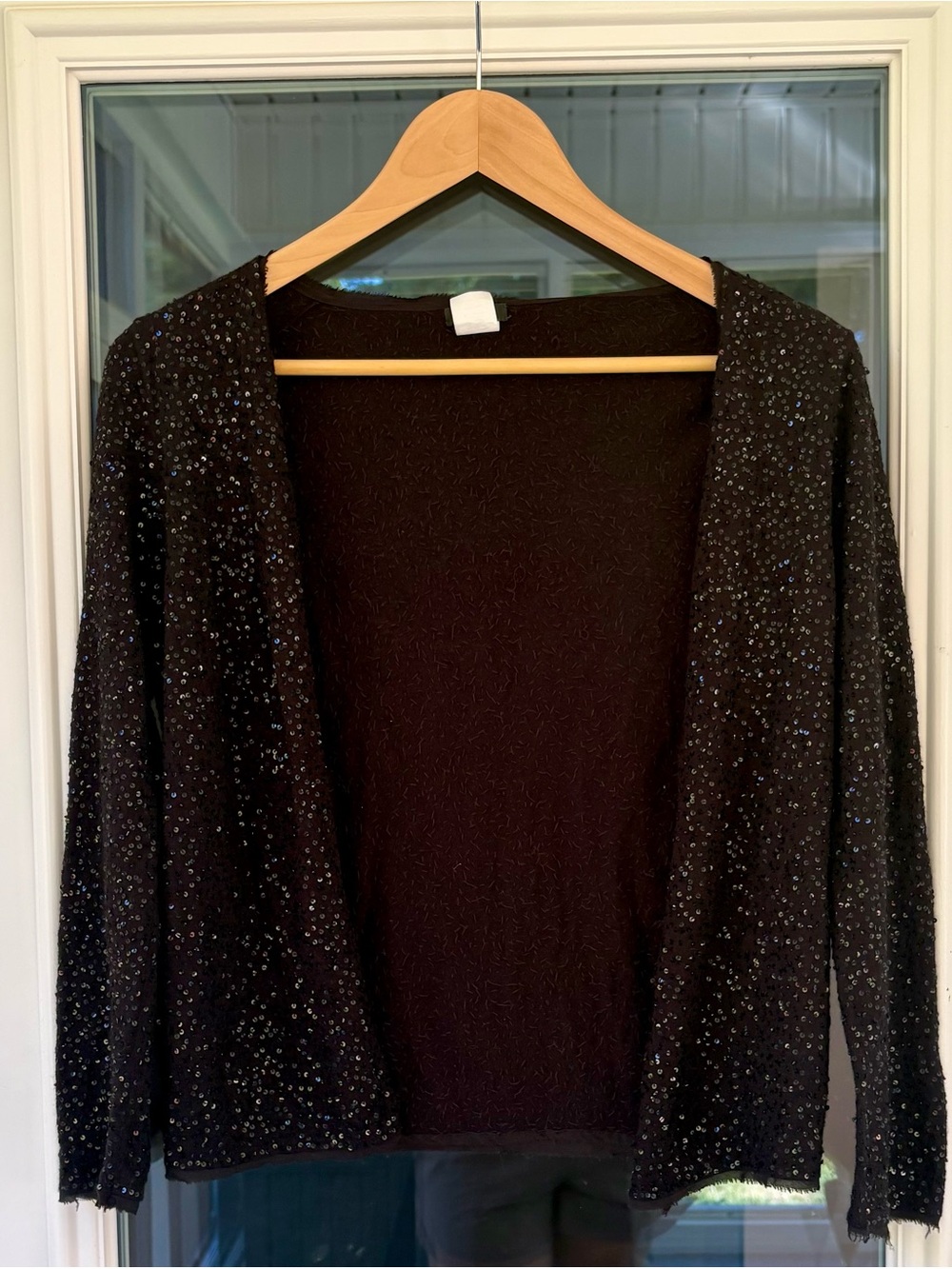 J.CREW Sequin Cardigan Cashmere Lambs Wool Angora Size Small